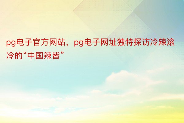 pg电子官方网站，pg电子网址独特探访冷辣滚冷的“中国辣皆”