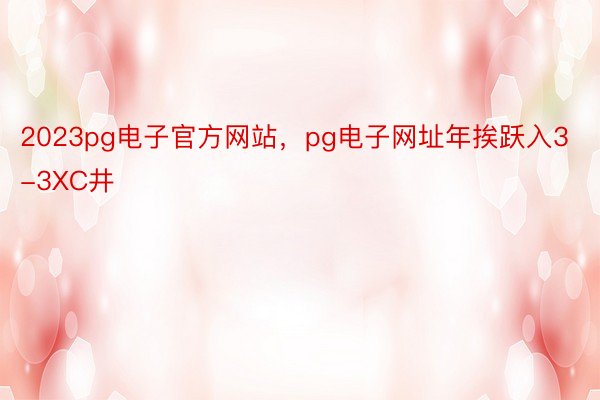 2023pg电子官方网站，pg电子网址年挨跃入3-3XC井