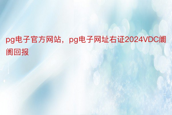 pg电子官方网站，pg电子网址右证2024VDC阛阓回报